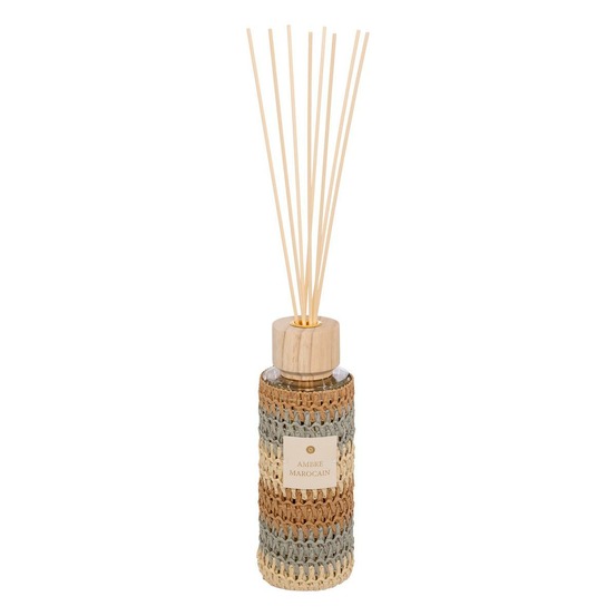 Diffuseur de parfum zaya 500ml verre et fibres naturelles ambre