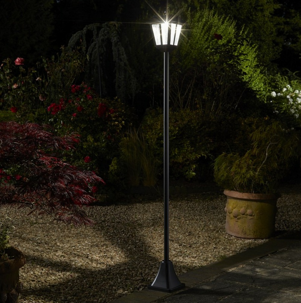 Lampadaire solaire de jardin lanterne 365 100 lumens 170 cm