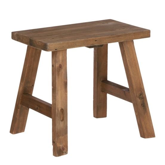 Mica decorations bold tabouret en bois - table d’appoint ou table pour plantes - 38 x 29 x 34 cm - bois recyclé - marronrron