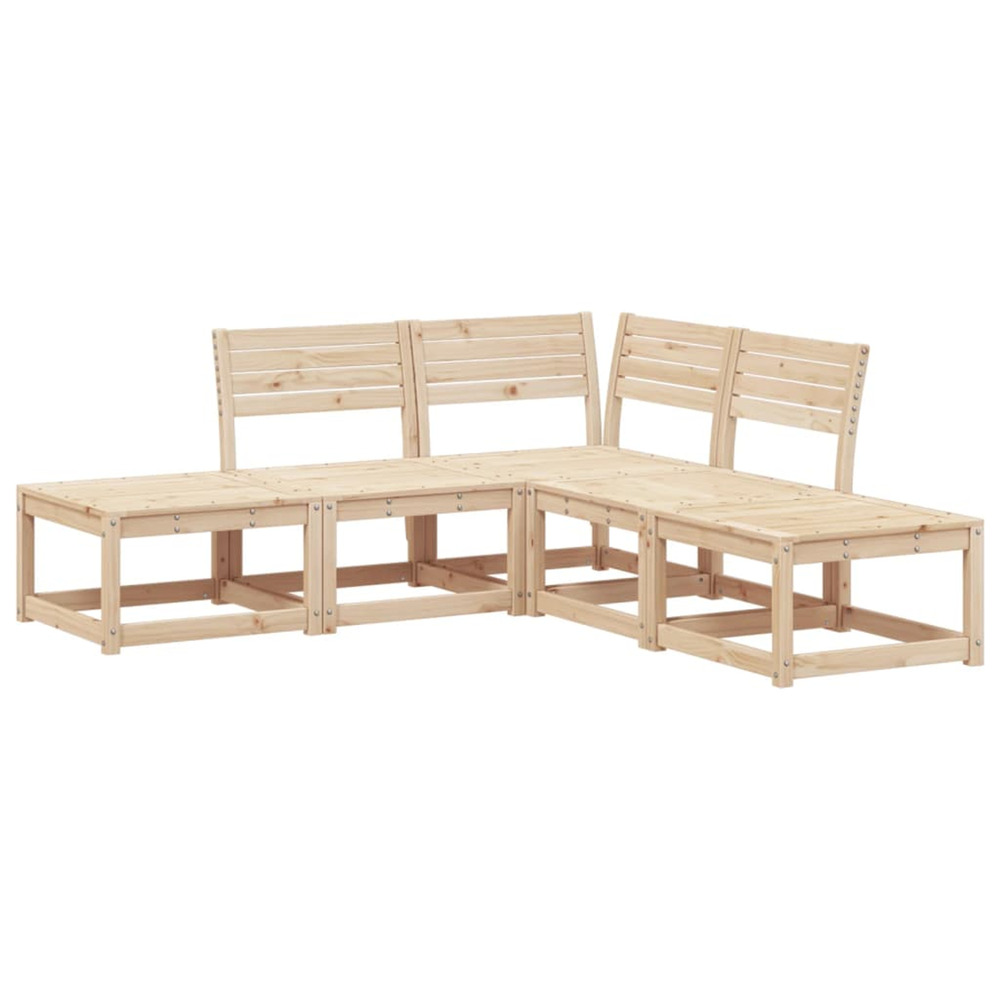Salon de jardin 5 pcs bois de pin massif