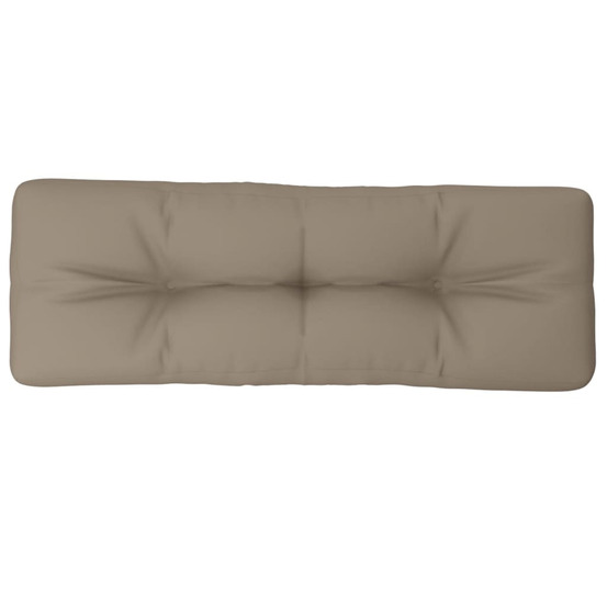 Coussin de palette taupe 120x40x12 cm tissu