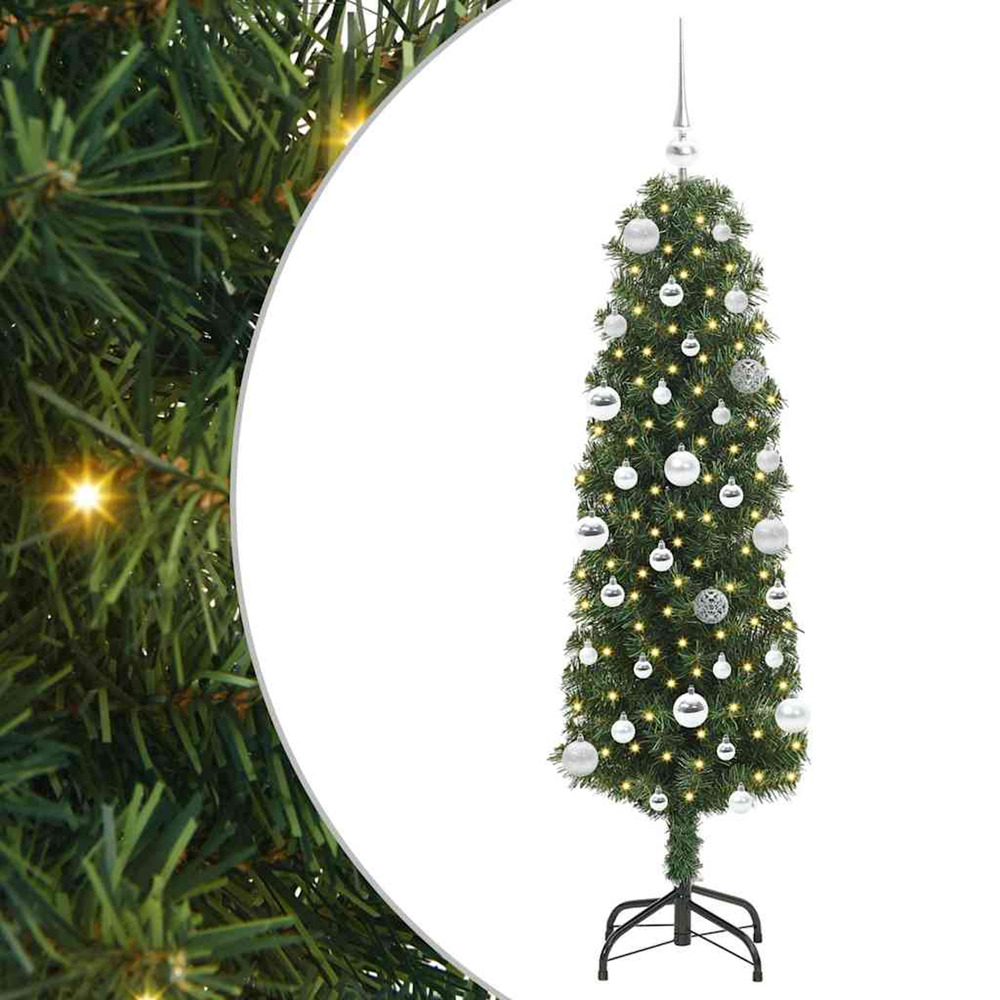 Sapin de noël artificiel vert 150 cm pvc et acier et plastique