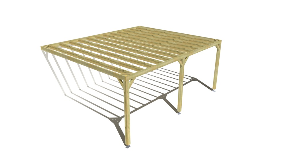 Pergola bois • 6m x 5m • adossée • sens profondeur • livraison comprise