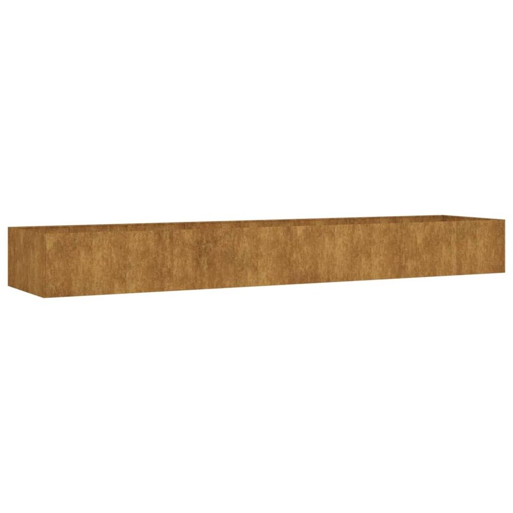 Jardinière bac lit surélevé plantes fleurs terrasse jardin de jardin 360 x 80 x 40 cm acier corten marron