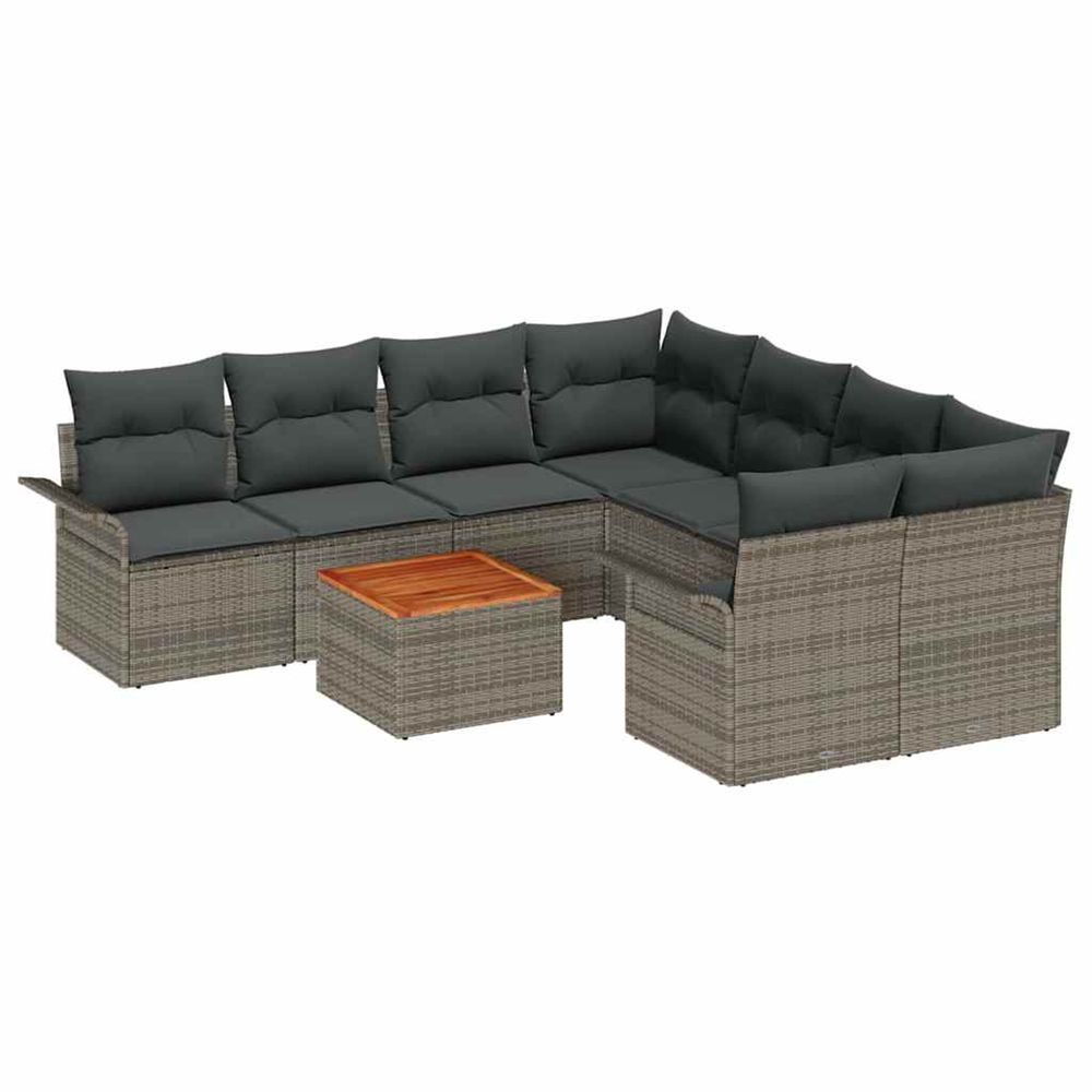 Ensemble de canapé de jardin 9 pc 8-nombre de places gris