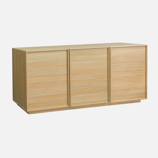Buffet effet bois 3 portes l 160 x p 43 x h 75cm - kuba