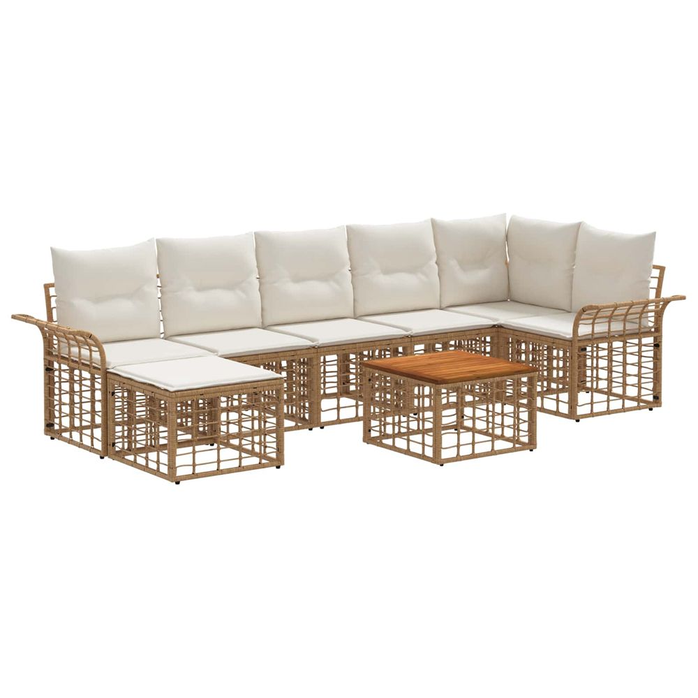 Ensemble de canapés d'extérieur 8 pc blanc naturel et crème