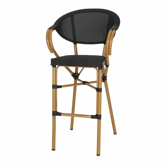 Tabouret haut d’extérieur avec un style bistrot - modèle 083 - noir