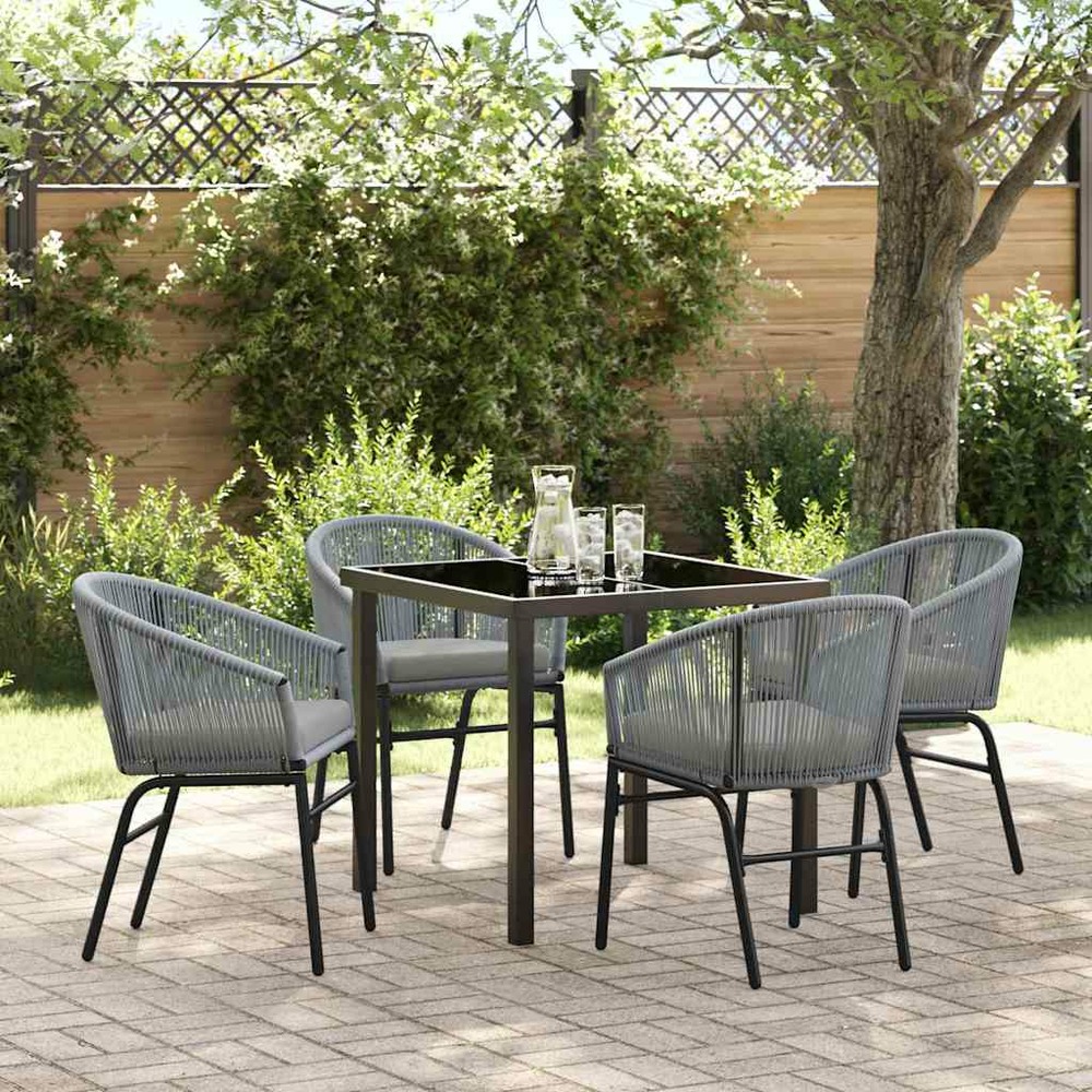 Ensemble de salle à manger pour jardin 5 pcs anthracite