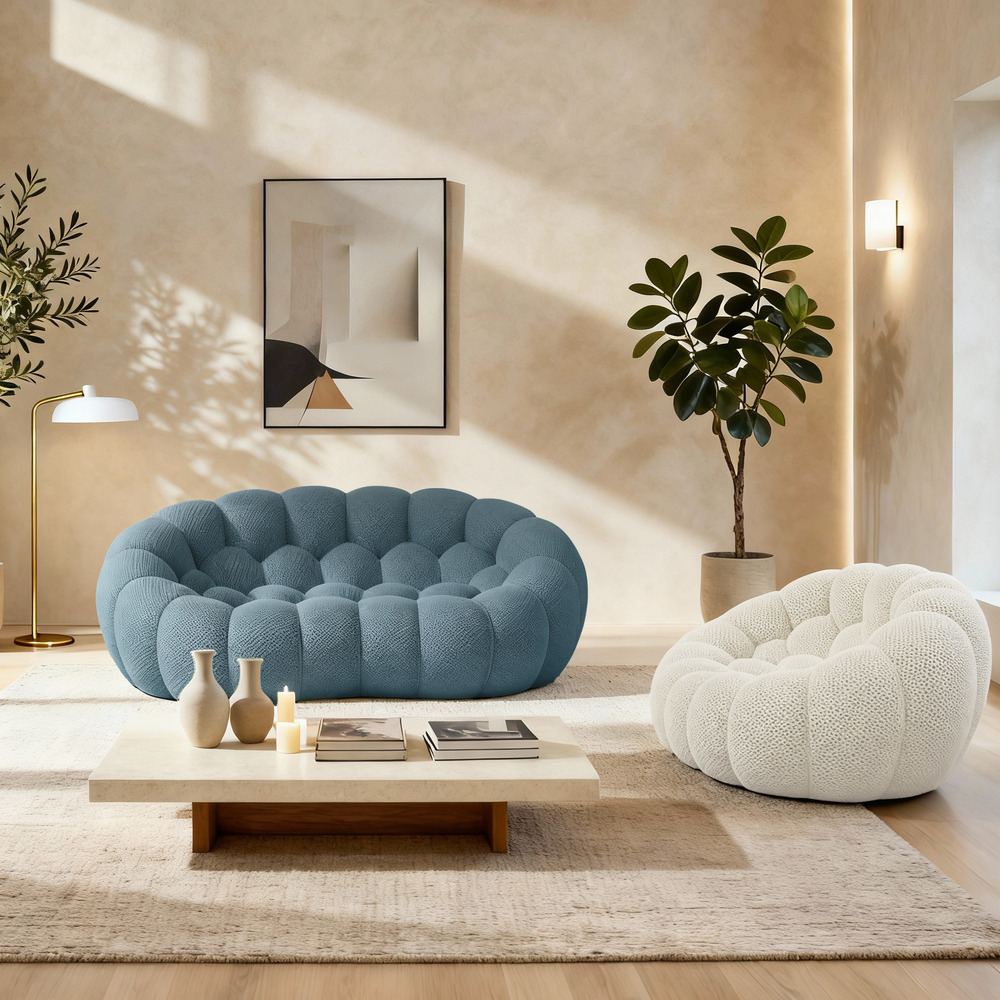 Pack cocoon living 3 places - bleu et blanc