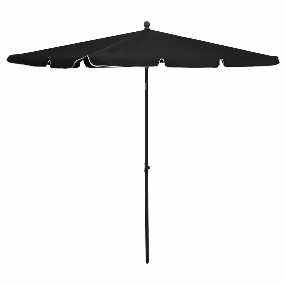 Parasol de jardin avec mât 210 x 140 cm noir