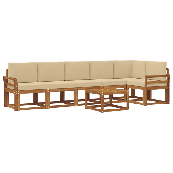 Ensemble de canapés d'extérieur 7 pcs naturel et beige
