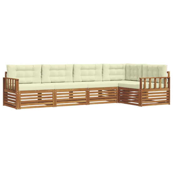 Ensemble de canapés d'extérieur 5 pcs naturel et crème