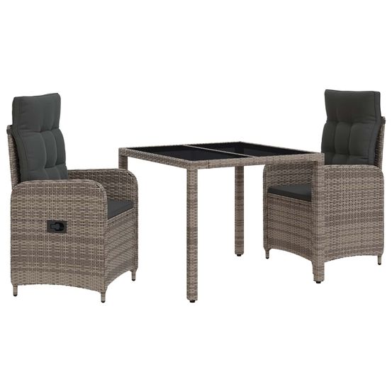 Ensemble de repas extérieur 3 pc gris clair et gris foncé