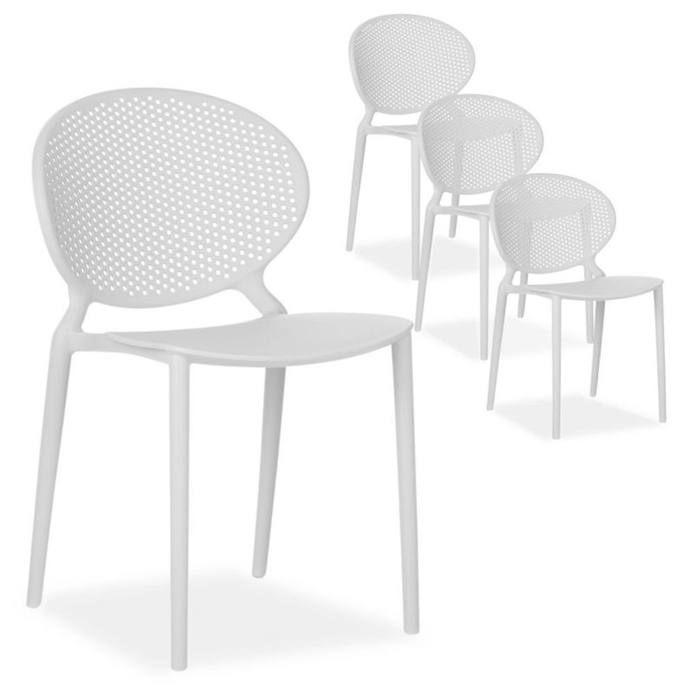 Chaise de jardin moderne lot 4 chaises gris