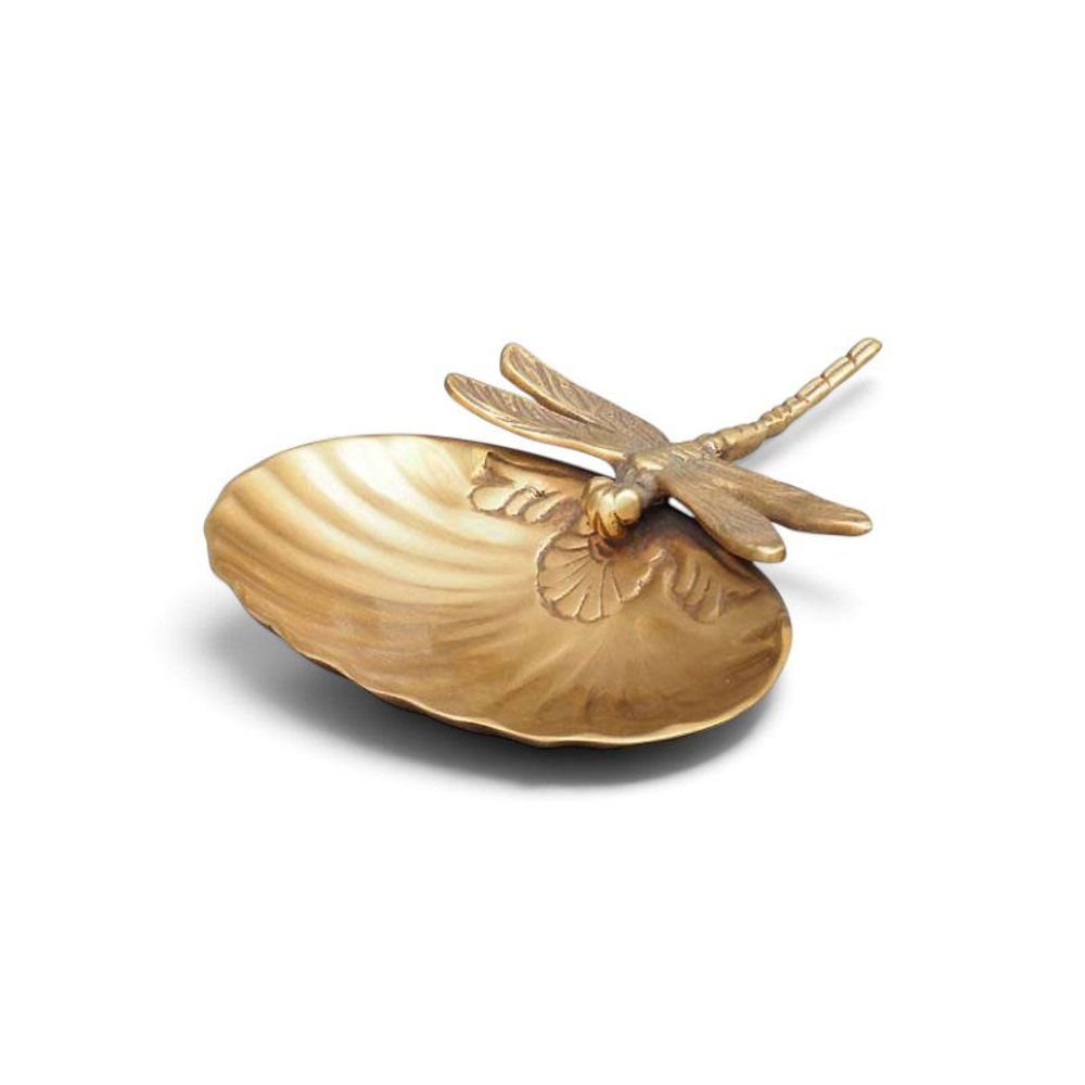 Vide poche bijou en laiton doré libellule 13x4cm