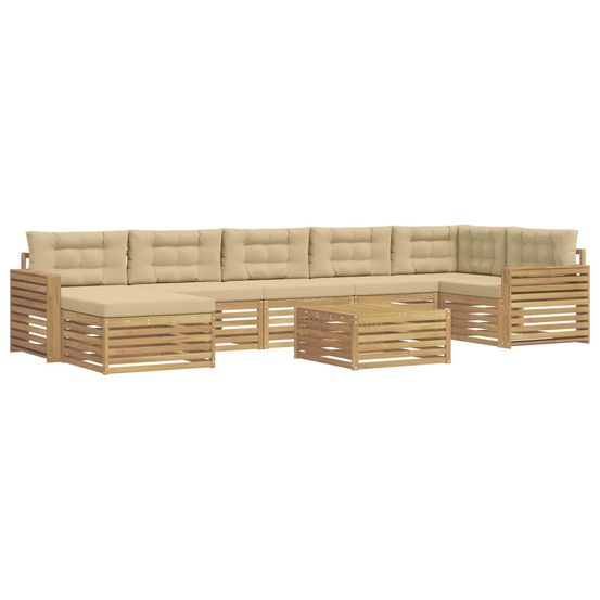 Ensemble de canapés d'extérieur 8 pc blanc et beige