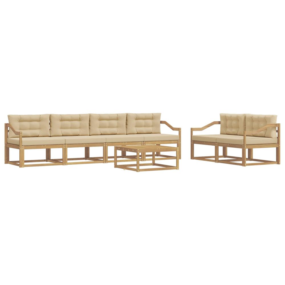 Ensemble de canapés d'extérieur 6 pc blanc et beige