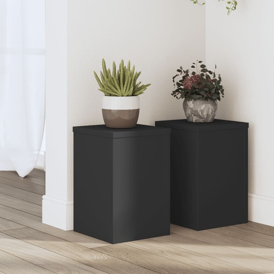 Supports pour plantes 2 pcs noir 20x20x30 cm bois d'ingénierie