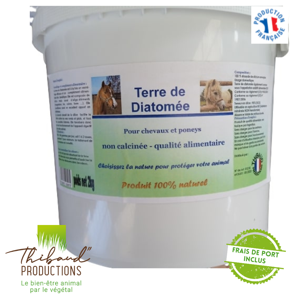 Terre de diatomee cheval poney seau 2kg Truffaut