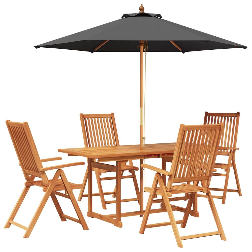 Ensemble de salle à manger d'extérieur avec parasol 6 pc