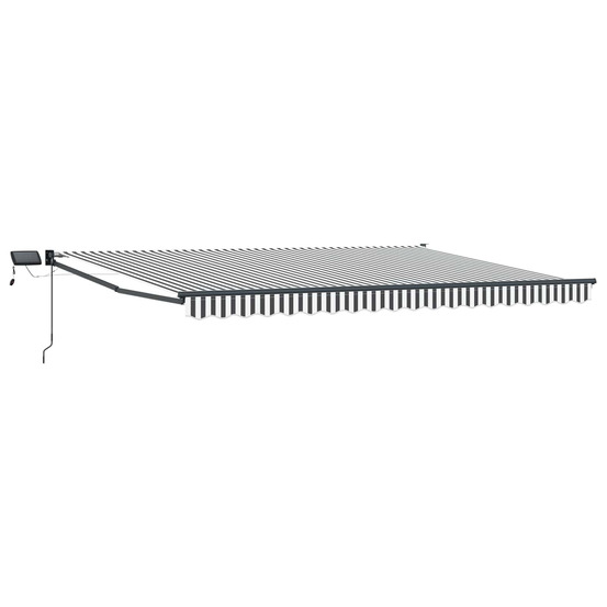 Store rétractable manuel avec leds anthracite et blanc 5 x 3 m