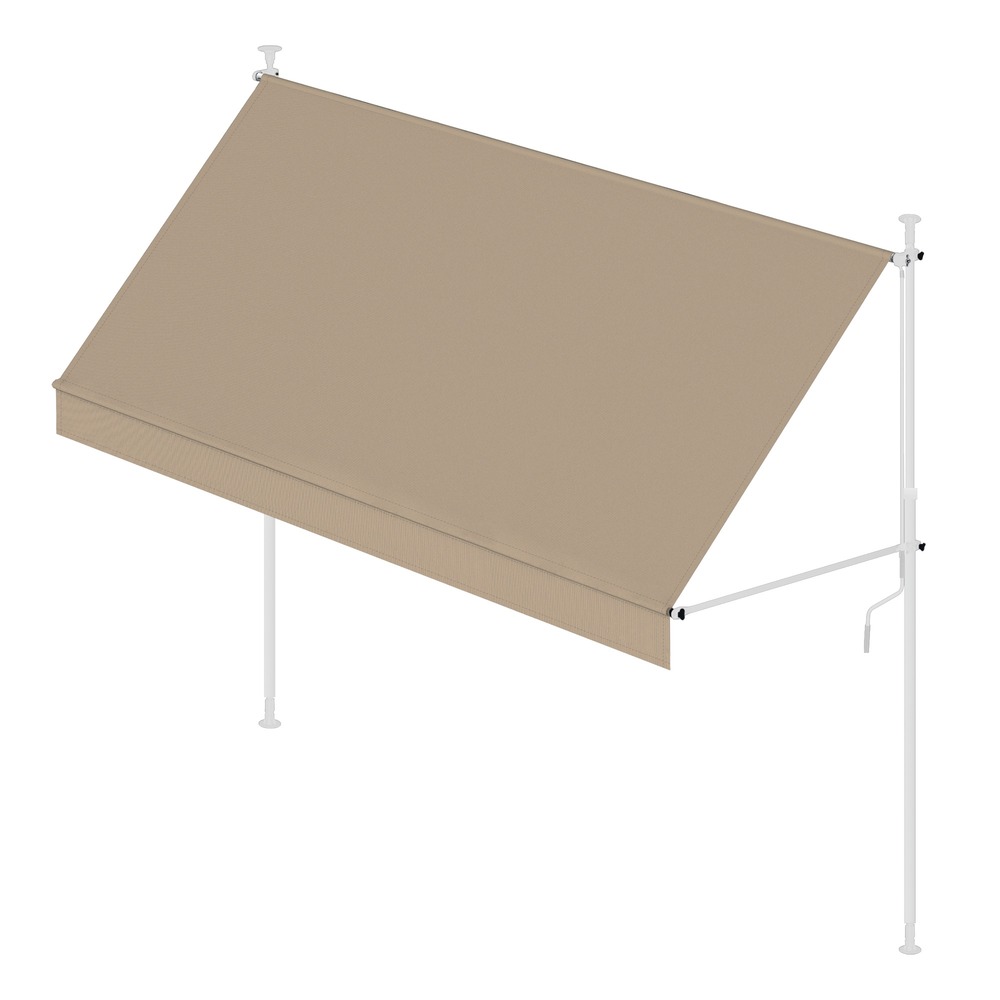 Store banne extérieur rétractable 300 x 120 cm cityline - hauteur réglable - installation au sol et au mur sans perçage