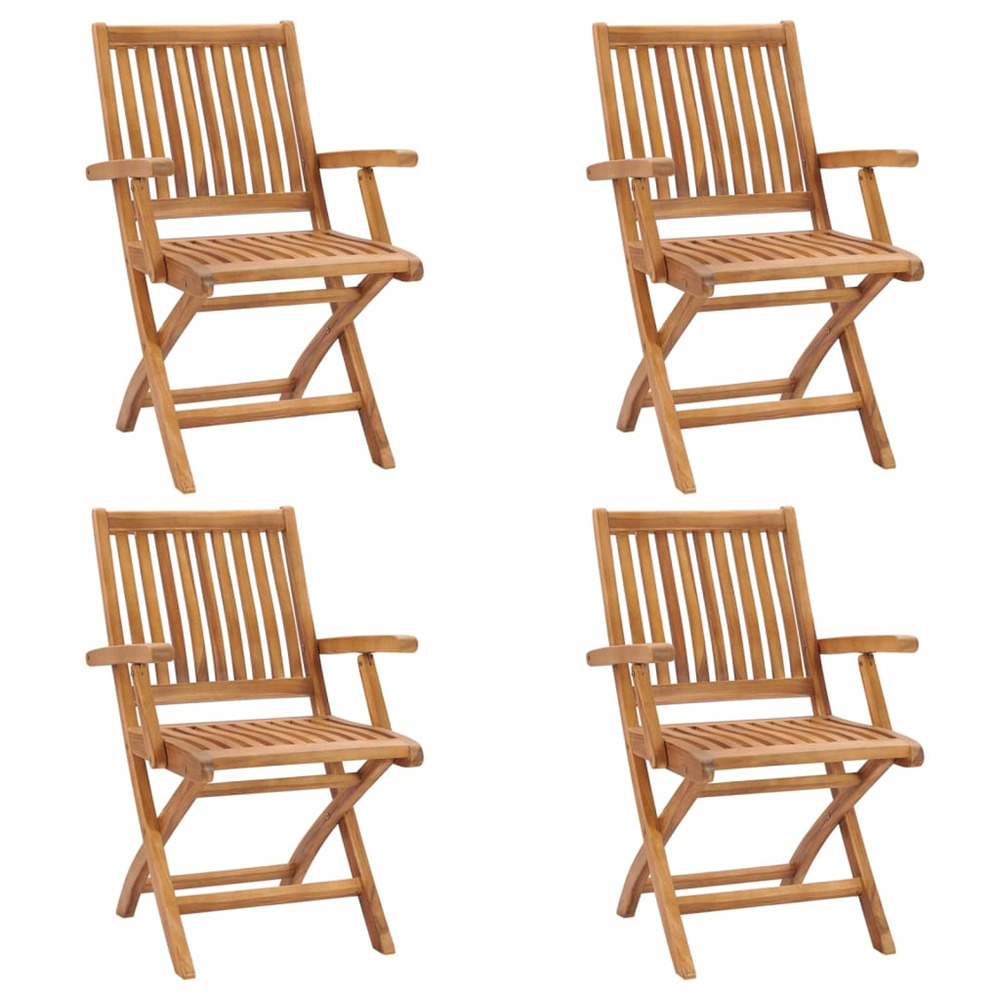 Chaises pliables de jardin lot de 4 bois de teck solide