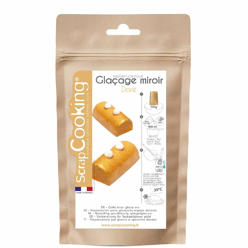 Préparation pour glaçage miroir doré 220 g