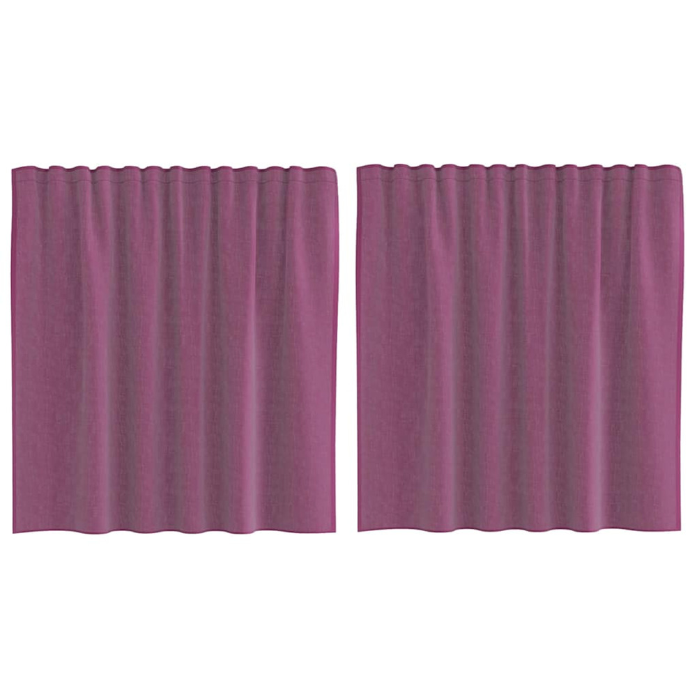 Rideaux en voile avec boucles 2 pcs violet 140x140 cm