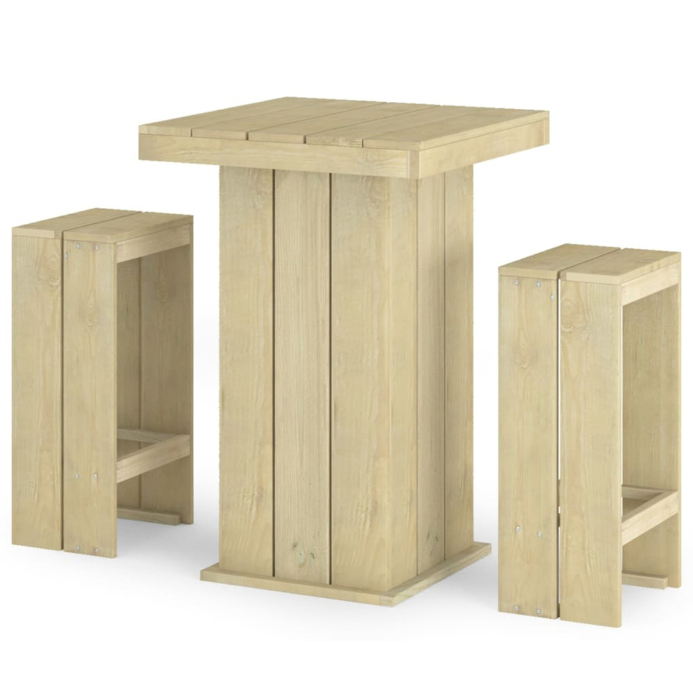 Meubles de bar de jardin 3 pcs bois de pin imprégné