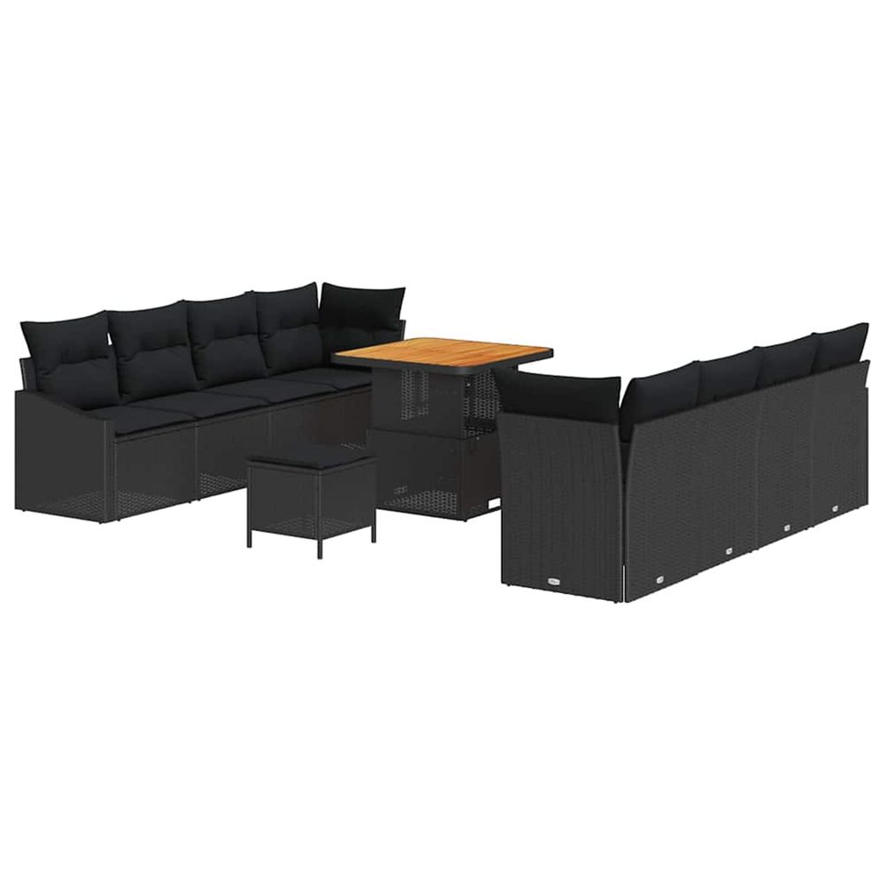 Ensemble de canapé de jardin 11 pc 10-nombre de places noir
