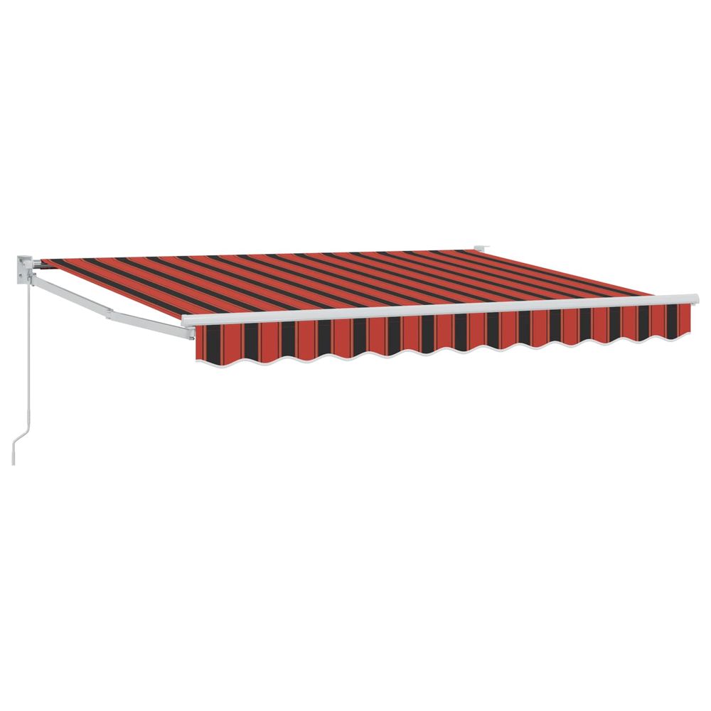 Auvent rétractable orange, noir et jaune 3,5 x 2 m