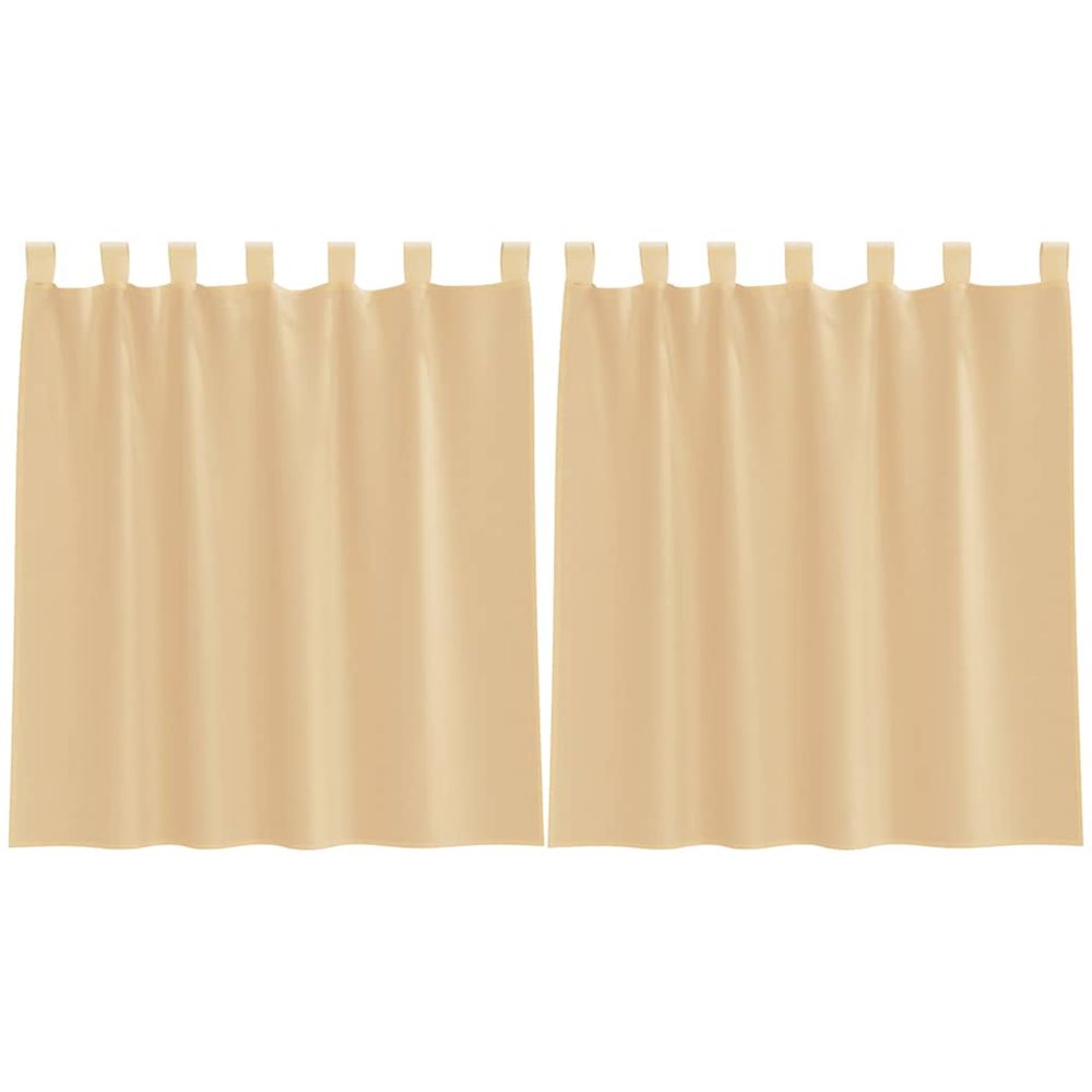Rideaux en voile avec passe-tringles 2 pcs sable
