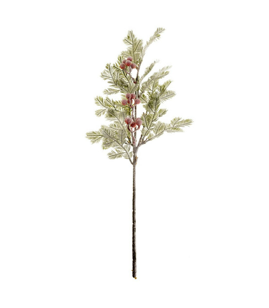 Branche décorative spéciale fêtes vert et rouge h 75 cm