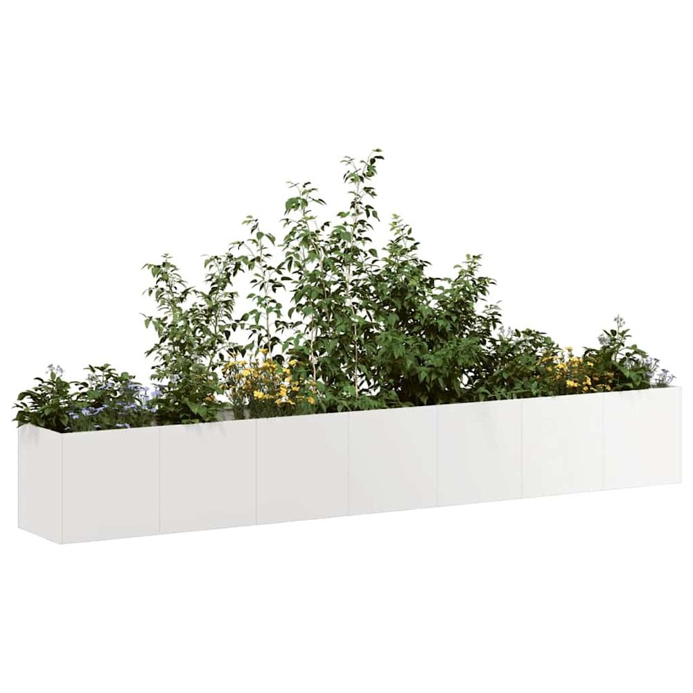 Bordure potagère xxl en acier inoxydable finition élégante pour grands jardins et allées argent 280x40x40cm
