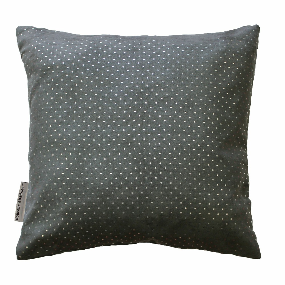 Housse de coussin suede c1060 anthracite 40 x 40 cm