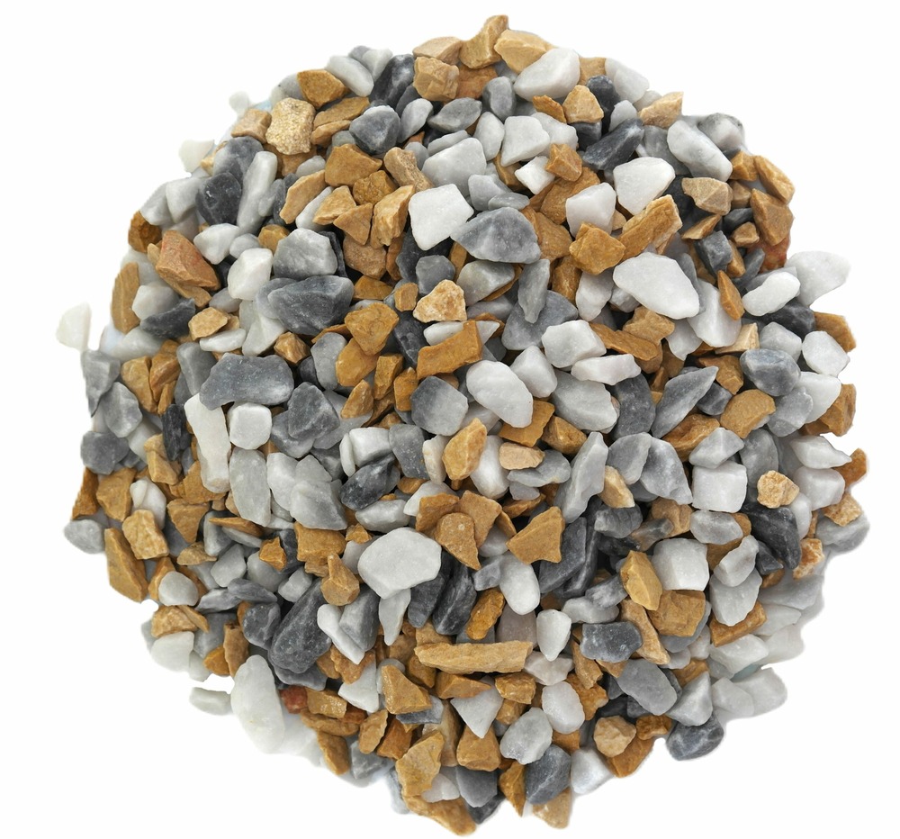 Gravillon concassé mixte marbre hawaï 8/12 en sac de 25 KG