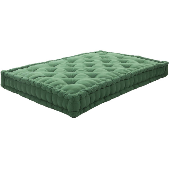 Coussin de palette en coton coloré 120 x 80 cm vert foret