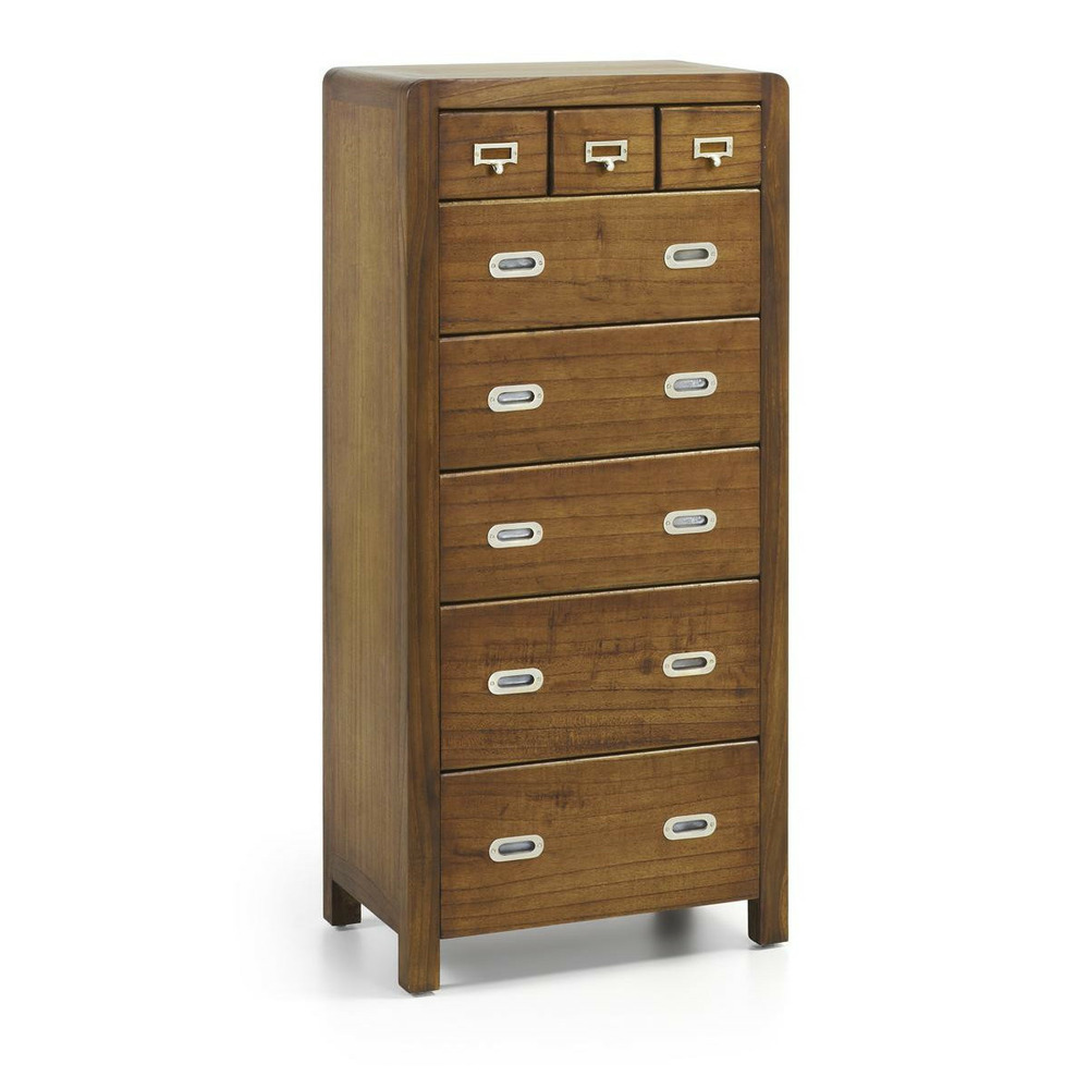 Commode 8 tiroirs bronze bois marron - athénaïs décoration d'autrefois