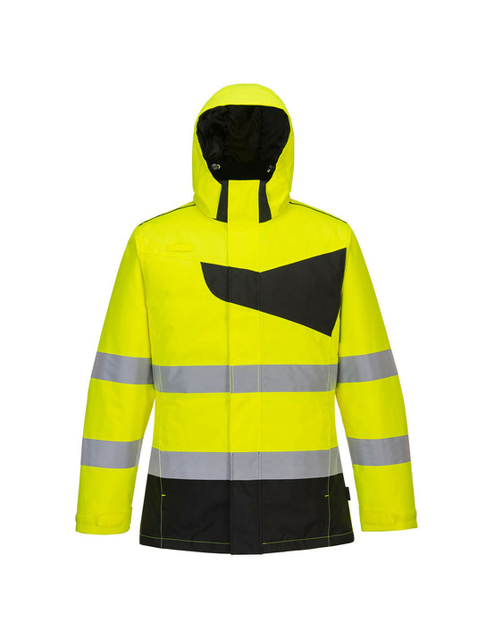 Parka d'hiver haute visibilité pw2 couleur : jaune/noir taille xxxl - portwest