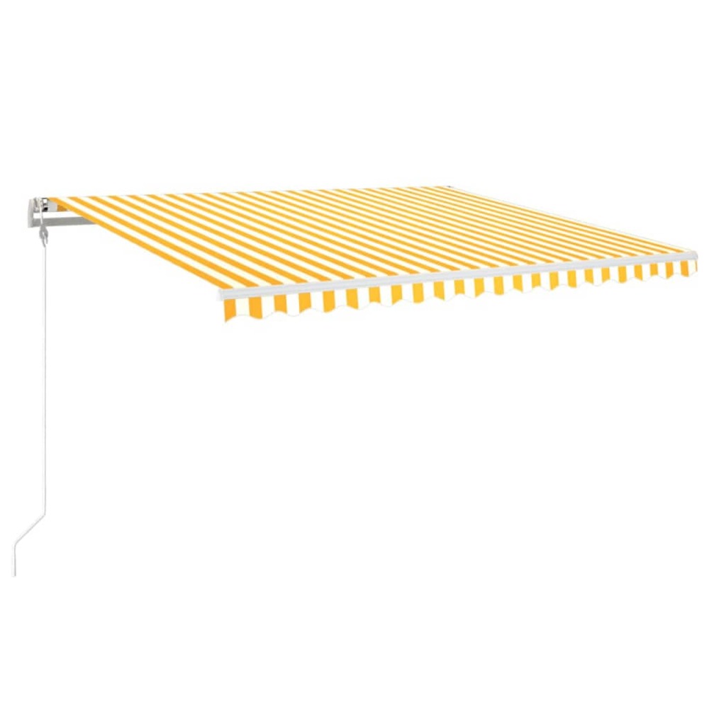 Auvent rétractable automatique 450x350 cm jaune et blanc