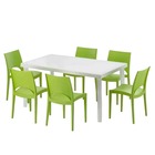 Ensemble 6 chaises et 1 table 150x90cm jardin café terrasse robuchon