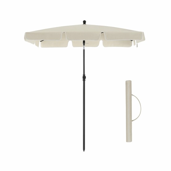 Parasol de balcon rectangulaire 1,8 x 1,25 m protection upf 50+ ombrelle toile avec revêtement en pa sac de transport terrass