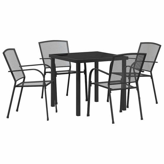 Ensemble de salle à manger pour jardin 5 pcs anthracite acier