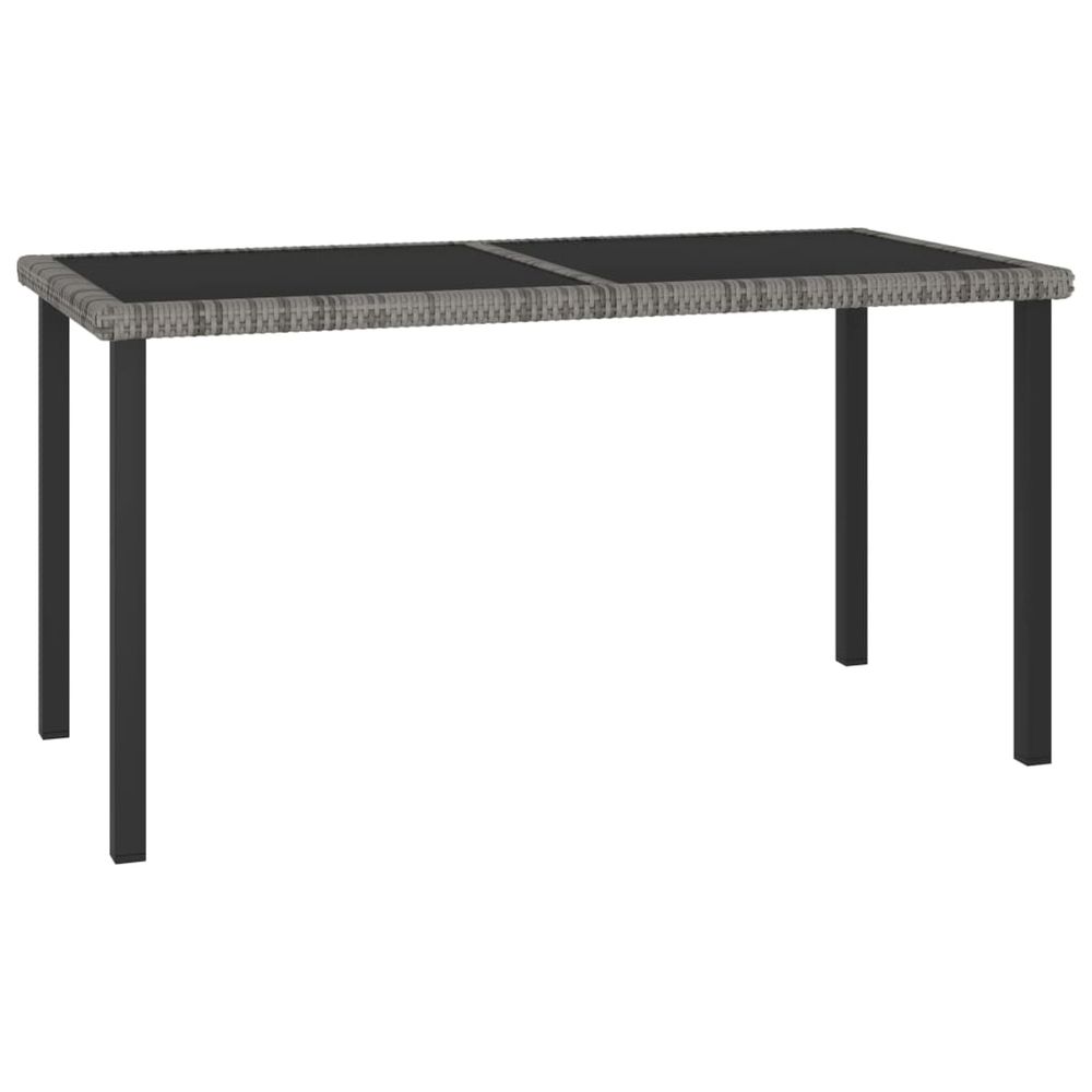 Table à dîner de jardin gris 140x70x73 cm résine tressée