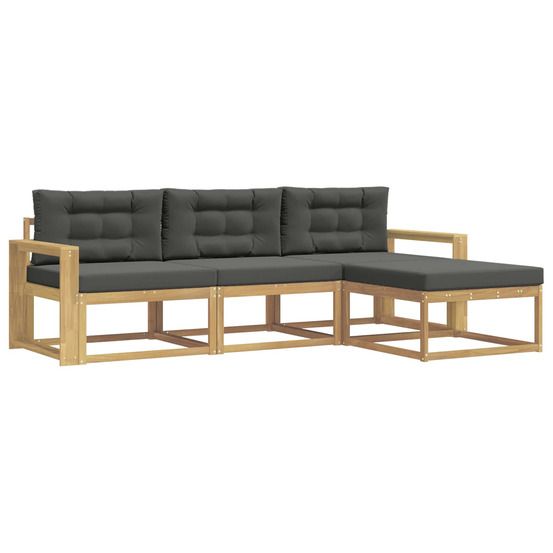 Ensemble de canapés d'extérieur 4 pc blanc et anthracite