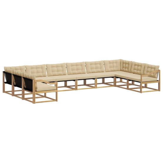 Ensemble de canapés d'extérieur 10 pc blanc et beige