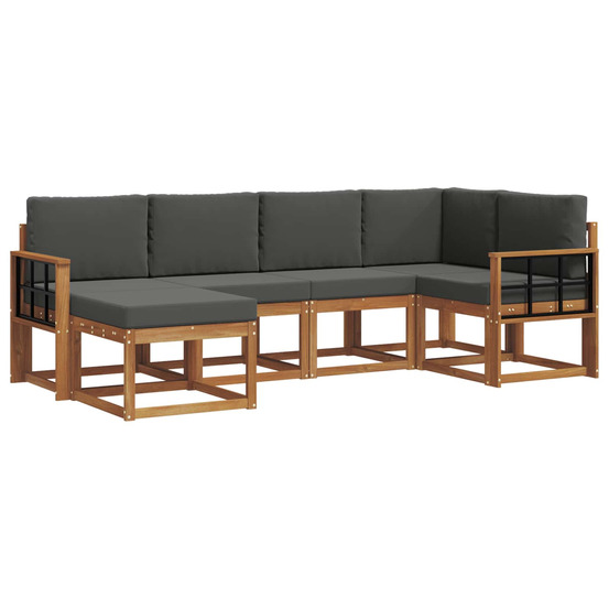 Ensemble de canapés d'extérieur 6 pcs naturel et anthracite