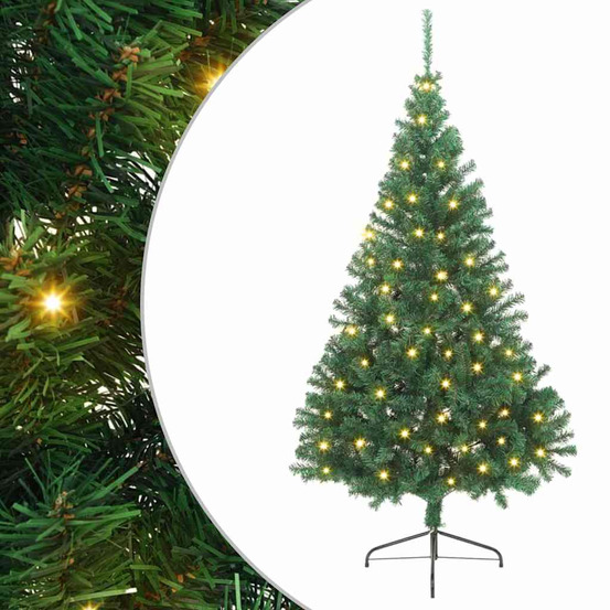 Sapin de noël artificiel pré-éclairé vert 240 cm pvc